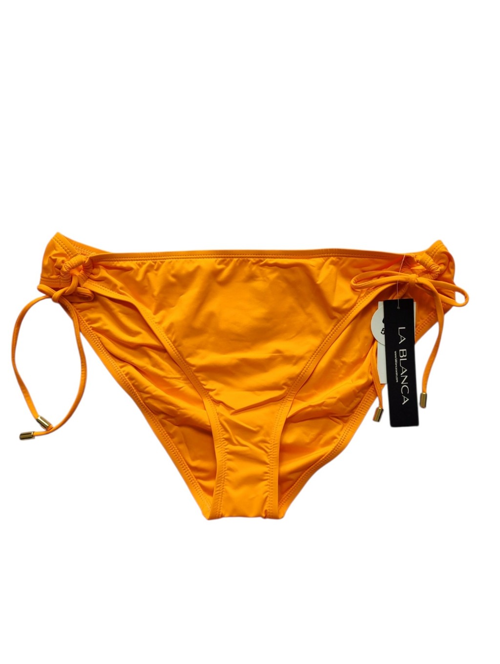La Blanca Side Tie Hipster Bikini Swim Bottom In Tangerine Size Us 14